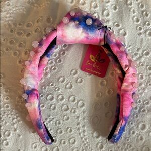 La Bella Pink and Blue Quartz Embellished Headband